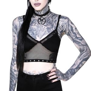 NWT Killstar Fishnet Crop top